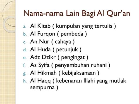 Tidak termasuk nama lain Al-Quran Indonesia